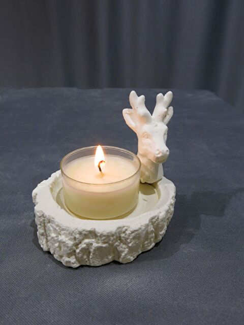 Missi Yılbaşı Geyik Figürlü Seramik Mumluk ve Tealight Seti - S000076309-19965