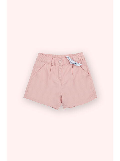 Panço Kız Bebek Beli Lastikli Fiyonk Detaylı Pembe Şort - S000393736-20024