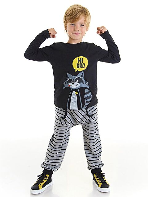 Denokids Rakun Erkek Çocuk Tişört Pantolon Takım - S000009169-23173