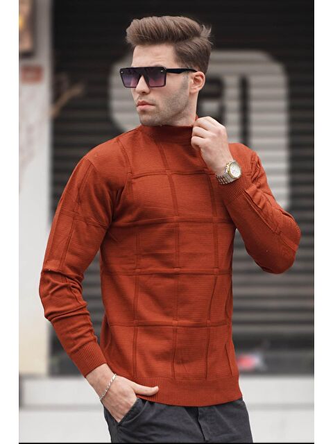 Madmext Kiremit Balıkçı Yaka Triko Kazak 5784 - S000030363-18657