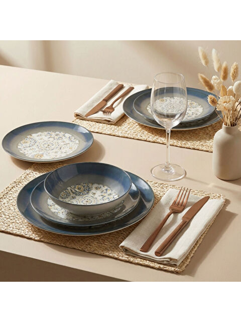 GÜRAL PORSELEN Camelia 24 Parça 6 Kişilik Yemek Takımı 3200 - S000333086-37646