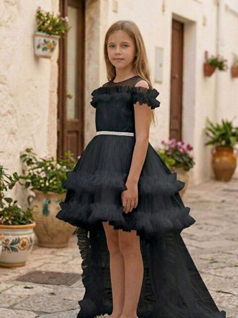 Pina Kids Kız Çocuk Kat Kat Tüllü Kuyruklu Prenses Elbise - S000516336-19351