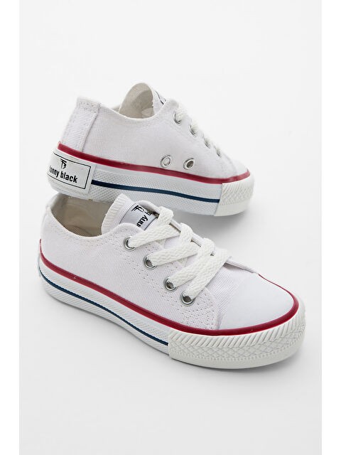TONNY BLACK Çocuk Unisex Beyaz Rahat Kalıp Bağcıklı Spor Ayakkabı - S000157393-20063
