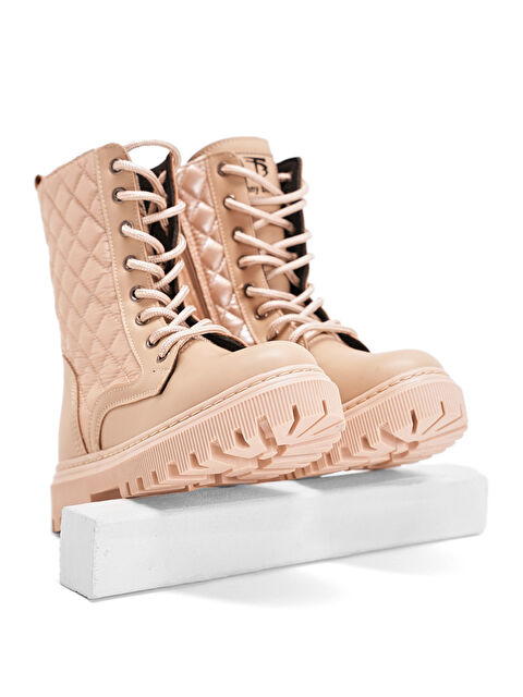 TONNY BLACK Kız Çocuk Nude Termo Taban Kapitone Dikişli Bağcıklı ve Fermuarlı Uzun Bot - S000104061-26411