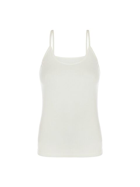 Tolin Kadın Pamuklu Elastanlı İp Askılı Krem Atlet 1223 - S000066723-19966