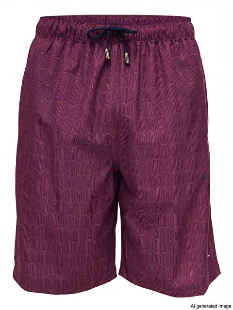 Haşema Kemer Toka Detaylı Mor Erkek Kısa Havuz Ve Deniz Şortu 5061 - S000388177-20042