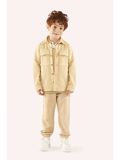 Panço Erkek Çocuk Cep Detaylı Bej Ceket - S000319997-19928
