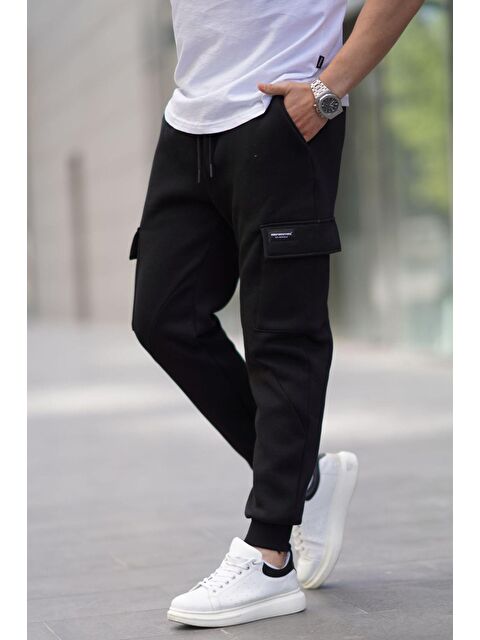 Madmext Siyah Kargo Cep Erkek Eşofman Altı 6526 - S000061253-19351