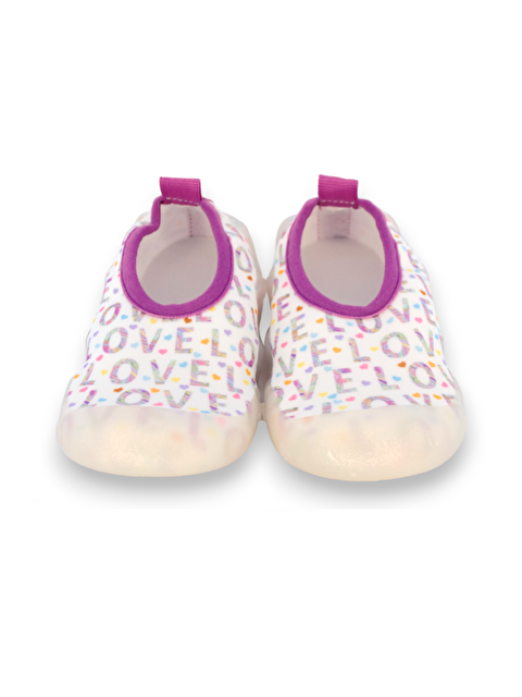 First Step Love Yazılı Mor Kız Çocuk Kaydırmaz Taban Deniz Ayakkabısı-F-7007 - S000028385-20042