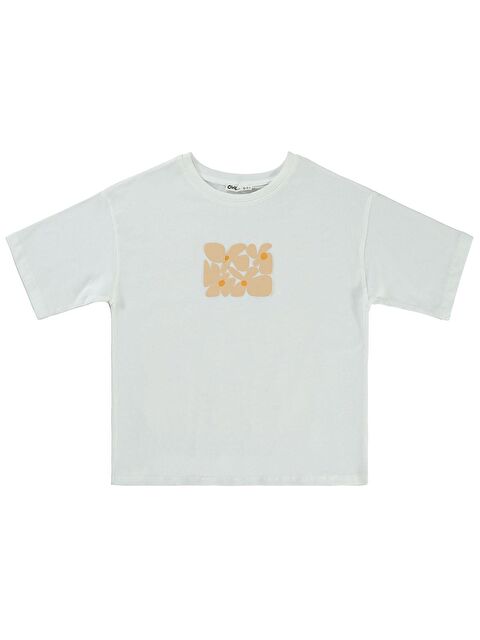 Civil Girls Young Life Baskılı 10-13 Yaş Tişört - Ekru 11-12 Yaş - S000383860-19965