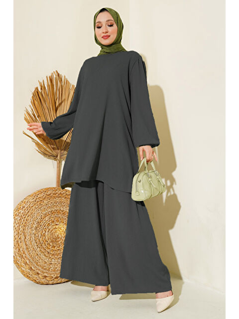 Bigdart Kadın Tunik Pantolon Alt Üst Takım 6663 - Antrasit - S000195068-29666