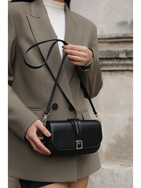 MADAMRA Alina Tokalı Çapraz Askılı Kadın Çanta - Siyah - S000027374-19351