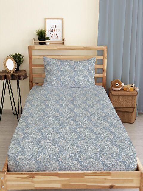 Evmila Modern Desen Baskılı Tek Kişilik Lastikli Çarşaf SetiRenkli - S000038081-23173