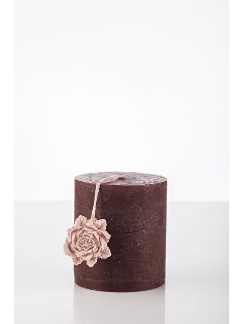 Missi 7X8 Gül Taşlı Bordo Silindir Mum - S000077571-19951