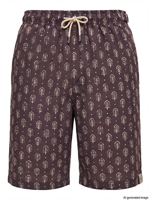 Haşema Kemer Toka Detaylı Bej Erkek Kısa Havuz Ve Deniz Şortu 5062 - S000388177-19928