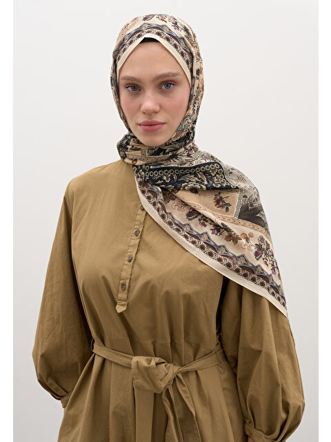Fresh Scarfs Wıld And Pure Desen Şal Bej