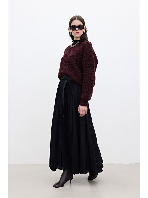 Manuka Pılıse Maxı Etek Siyah - S000337498-19351