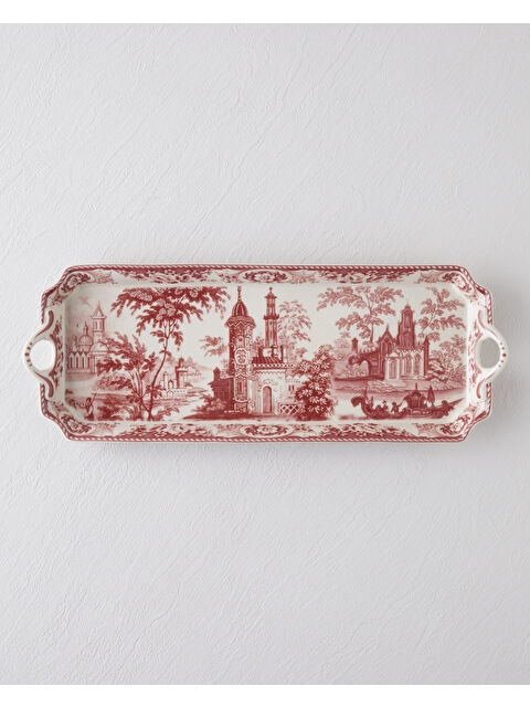 English Home Preston Stoneware Kayık Tabak 38 cm Bordo - S000473156-19951