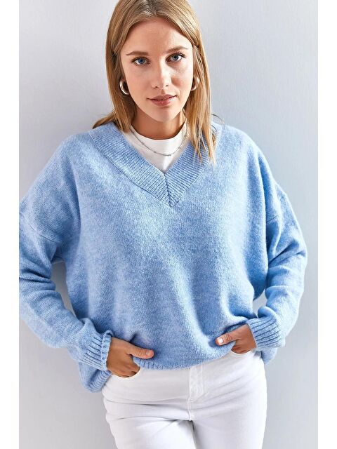 SHADE Kadın V Yaka Triko Kazak - S000054395-3642