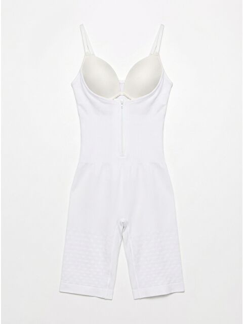 C&City C12093 Kadın Önden Agraflı Seamless Göğsü Açık Paçalı Korse Beyaz - S000222285-20063