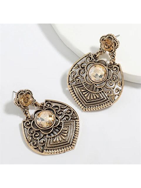 Pelin Aksesuar Gold Taşlı Antik Küpe - S000046861-23173