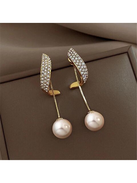 Pelin Aksesuar İncili Taşlı Şık Küpe - S000046865-23173