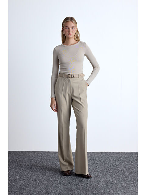 Manuka Flare Paça Klasik Pantolon Bej - S000337665-19928