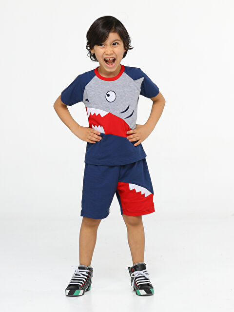 Casabony Navy Shark Erkek Çocuk Şort Takım - S000145121-19459