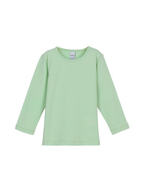 Lovetti Soft Yeşil Basic Kışlık Çıtçıtlı Uzun Kollu Bebek Tişört - S000053859-29488