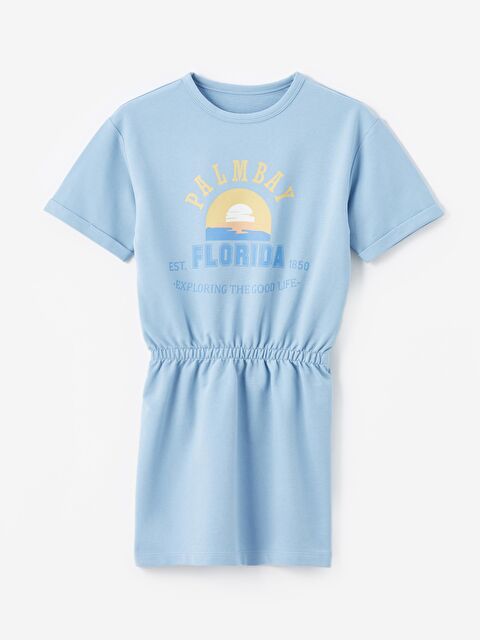 Dexia Florida Örme Detaylı Baskılı Kısa Kollu Tulum - Mavi - S000207061-17234