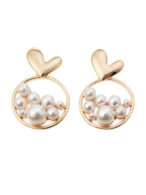 Pelin Aksesuar Kalpli Daire İçi İnci Dolgulu Küpe - S000046910-23173