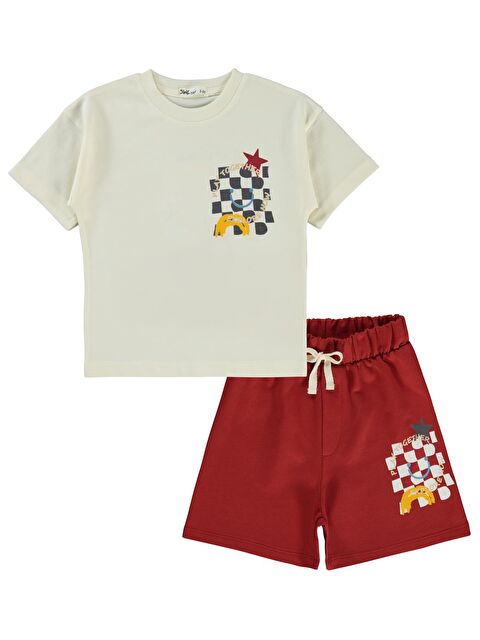 Civil Boys Dama Baskılı 2-5 Yaş Takım - Ekru 3-4 Yaş - S000382286-19965