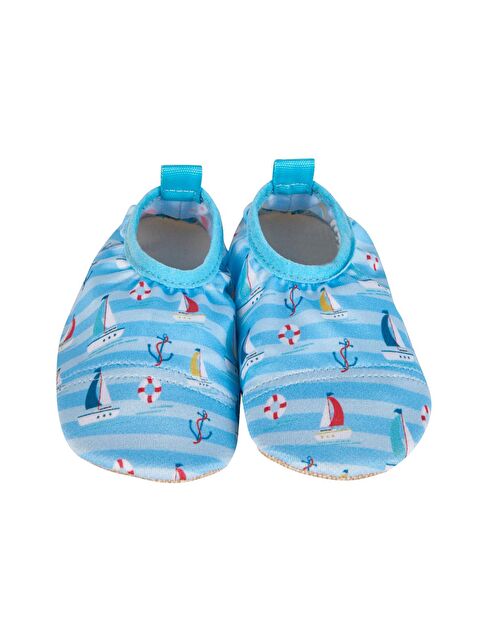 First Step Yelkenli Çizgili Mavi Erkek Çocuk Kaydırmaz Taban Havuz ve Deniz Patiği-F-9015 - S000028648-17234