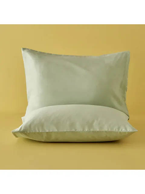Bella Maison %100 Pamuk Ranforce Basic Yastık Kılıfı 2'li Sisli Yeşil (50x70 cm) - S000279747-18194