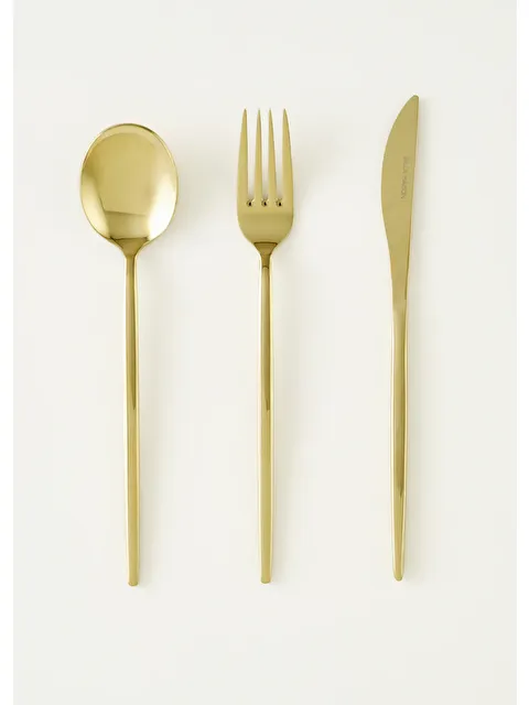 Bella Maison Siena 18 Parça 6 Kişilik Yemek Çatal Kaşık Bıçak Seti Gold - S000397599-20076