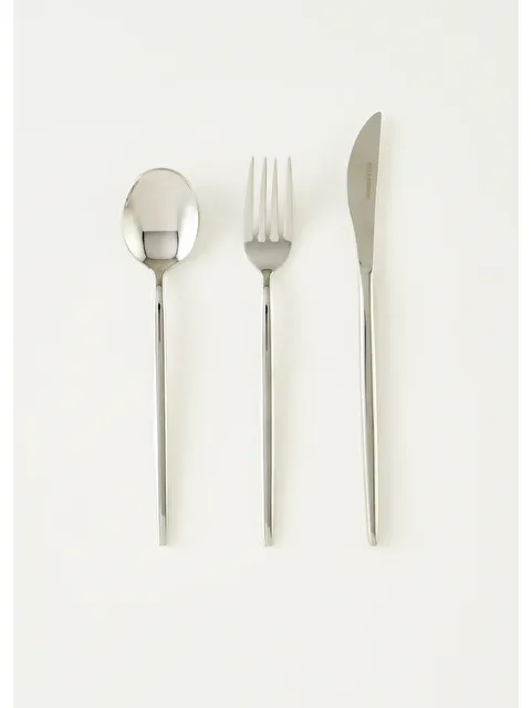 Bella Maison Siena 18 Parça Tatlı Çatal Kaşık Bıçak Seti Silver - S000325678-18105