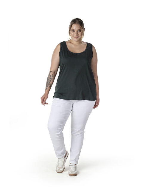 Stil Diva Büyük Beden Sıfır Kol Basic Atlet 1097164 - S000426164-18194