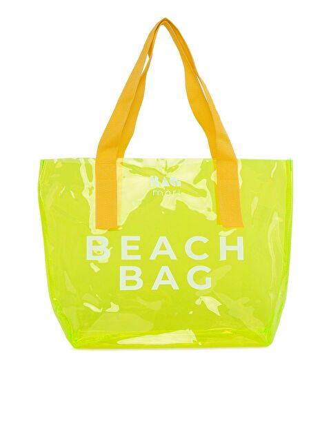 Bagmori Beach Bag Baskılı Şeffaf Plaj Çantası - S000009892-29488
