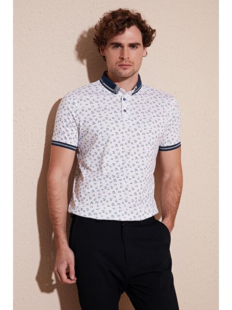 Buratti Pamuk Karışımlı Desenli Slim Fit Polo Tişört 646B3280 - S000001299-20063