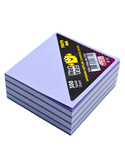 Notyaz 75x75  Yapışkanlı Küp Not 300 Yaprak Lila-Beyaz (AD-7714) - S000429979-17878