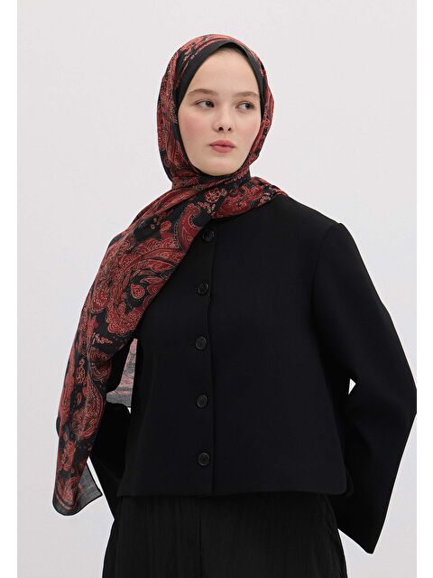 Fresh Scarfs Freda Desen Şal Kızıl