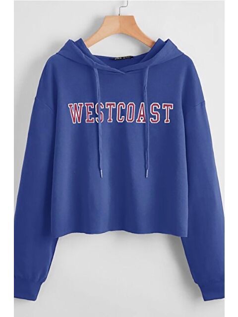 Madmext Kapüşonlu Saks Sweatshirt Mg809 - S000046994-23710