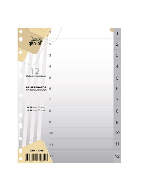 Gen-Of Ayraç Seperatör 1-12 Rakamlı (GEN-1305) - S000104940-20063