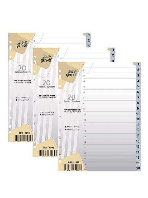 Gen-Of Ayraç Seperatör 1-20 Rakamlı 3 Adet (GEN-1306) - S000104943-20063