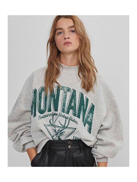Trendseninle Twentyone GRİ Kadın Montana Oversize Sweatshirt Hoodie - S000106896-20600