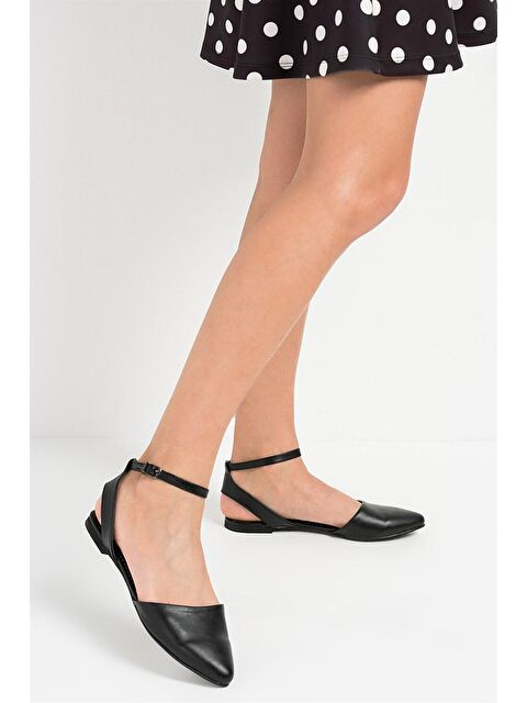 Fox Shoes Siyah Kadın Babet D726226209 - S000031824-19351