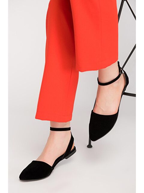Fox Shoes Siyah Kadın Babet D726226202 - S000032191-19351