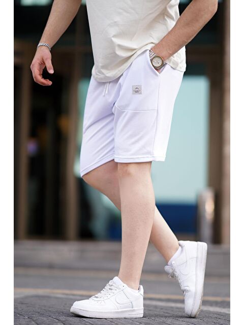 Madmext Beyaz Erkek Basic Şort 6528 - S000148447-20063
