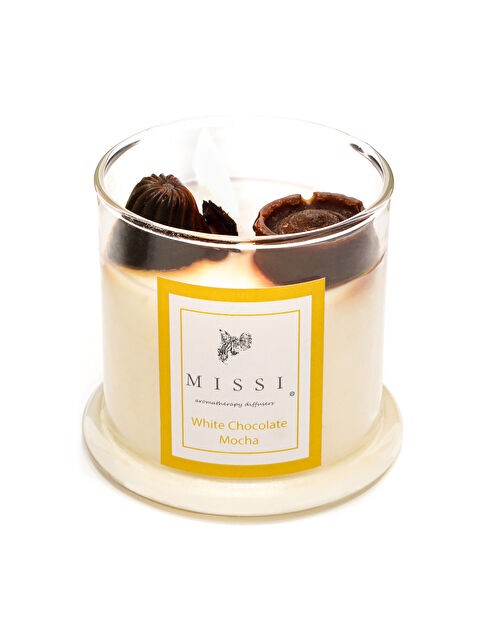 Missi Üfleme Cam Ahşap Fitilli White Chocolate Mocha Vegan Mum(140 gr) - S000079127-19965