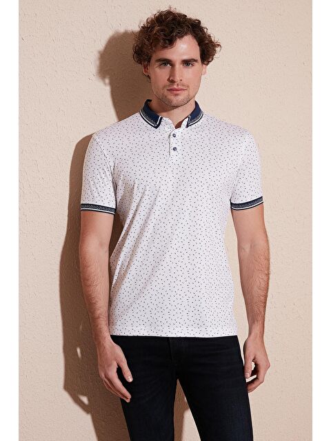 Buratti Pamuk Karışımlı Desenli Slim Fit Polo Tişört 646B3200 - S000001304-20063